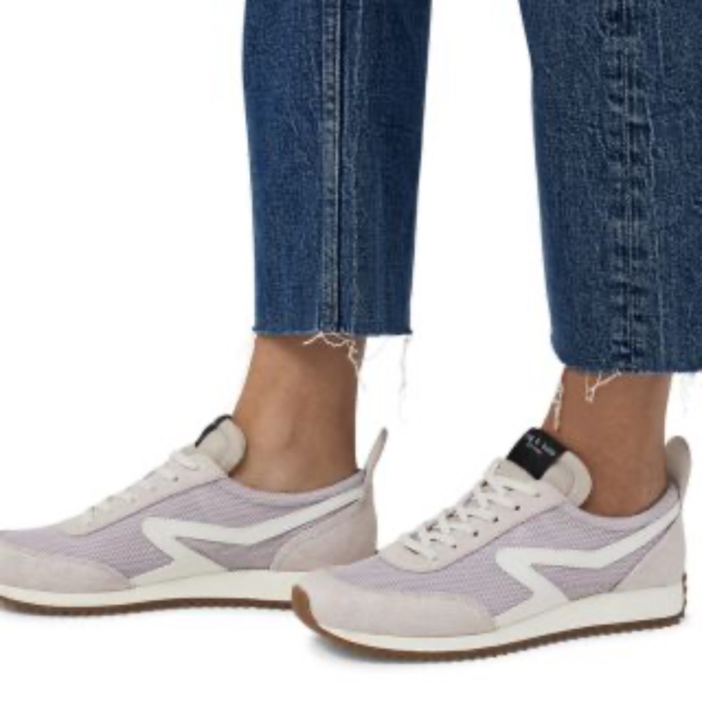 rag & bone Lilac and White Retro Runner Sneakers